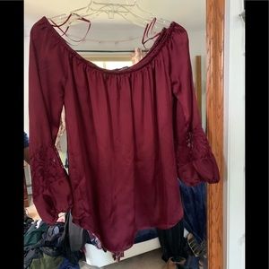 Satin off the shoulder top